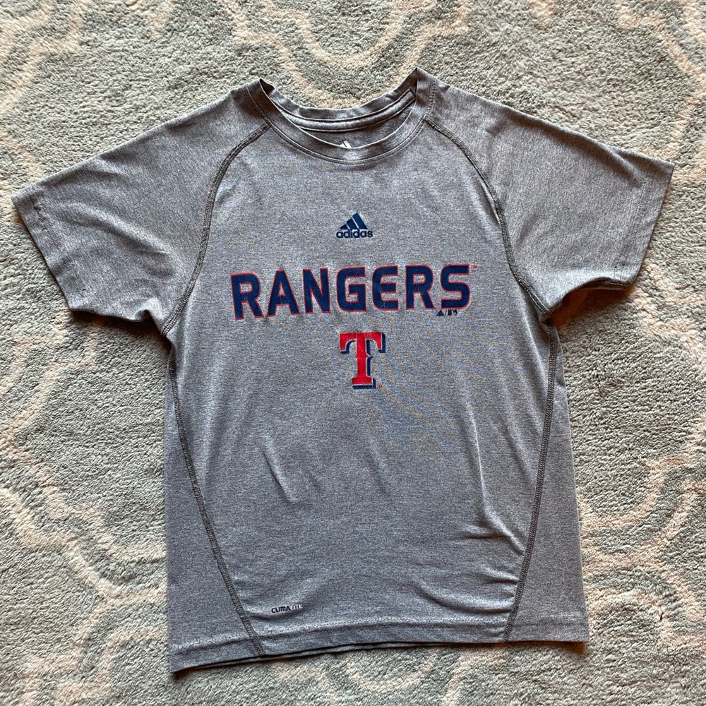 Boys adidas Texas Rangers shirt gray size small